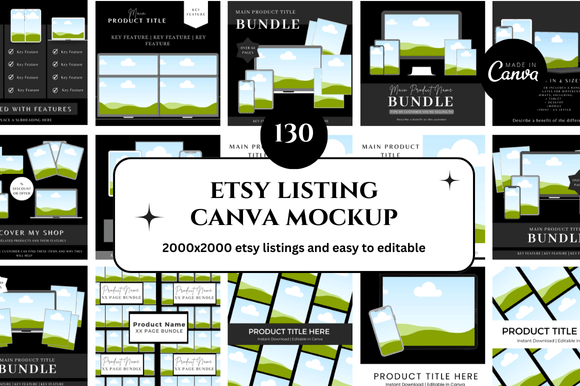130 Etsy Canva Mockups: Simple Product Displays