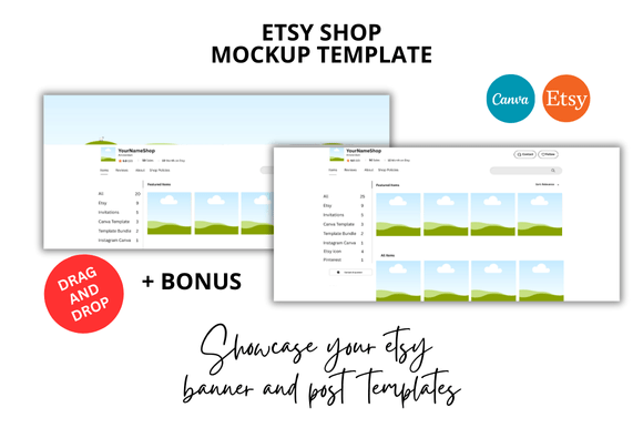 2 Bonus Etsy Shop Mockup Template
