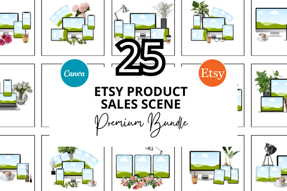 25 Etsy Product Sale Scene Bundle