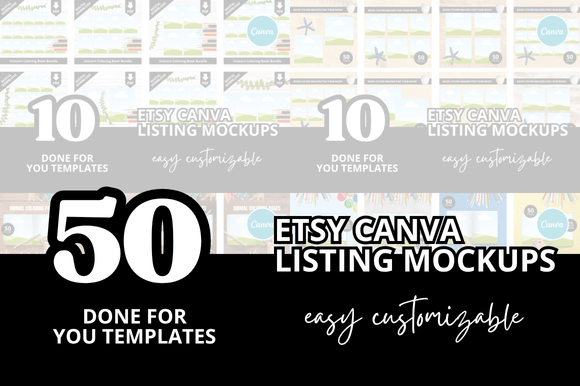 50 Children's Coloring Listing Mockup for Sellers