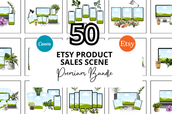 50 Etsy Product Sale Scene Bundle