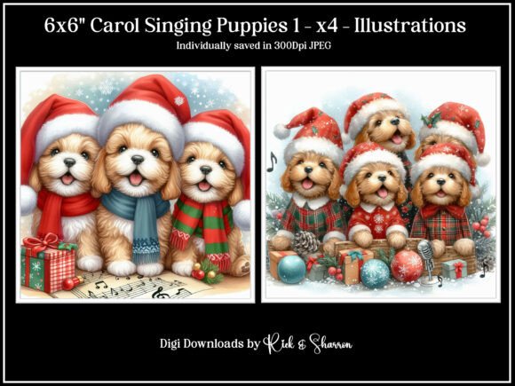 6x6 Carol Singing Puppies 1-4 JPEG: A Practical Resource for Creators, Marketers, and Holiday Enthusiasts