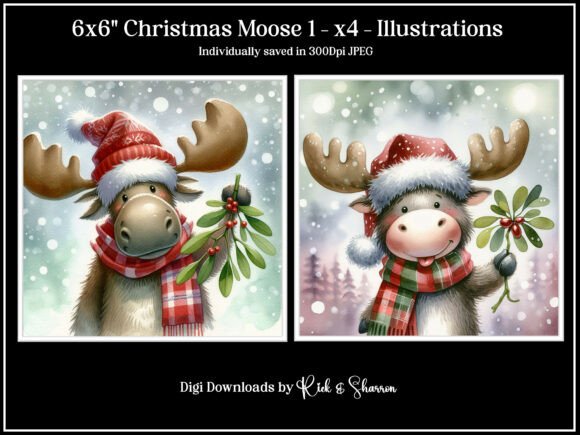 6x6 Christmas Moose 1-4 - JPEG: A Comprehensive Overview