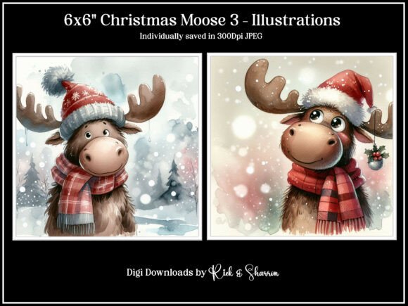 6x6 Christmas Moose 9-12- JPEG: A Festive Image for Every Occasion