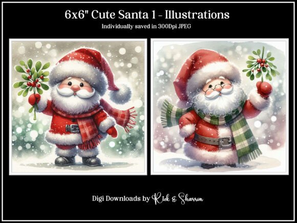 6x6 Cute Santa 1 - 5-8 JPEG: A Festive Digital Asset
