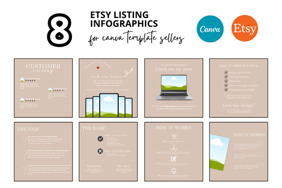 8 Beige Etsy Listing Infographics: A Practical Guide to Boosting Your Online Sales