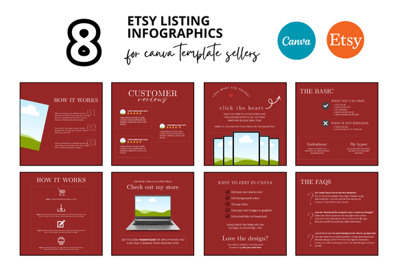 8 Red Etsy Listing Infographics: A Comprehensive Evaluation