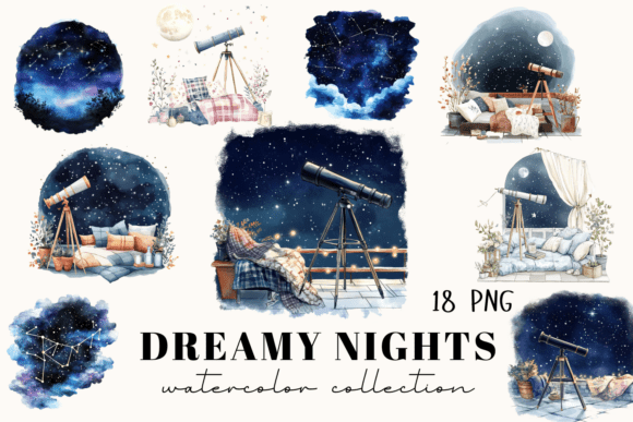 Dreamy Night Watercolor Clipart – 18 Png: Practical Ways to Elevate Your Creative Projects