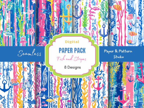 Fish with Stripes Seamless Pattern: A Versatile Design Element for Modern Creators