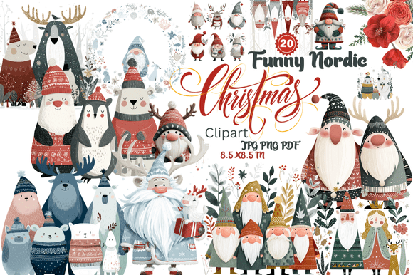 Funny Nordic Christmas Clipart