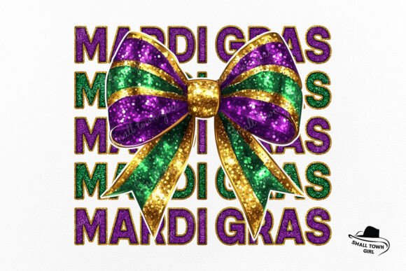 Glitter Mardi Gras Coquette Bow Png: A Versatile Design Element for Creative and Practical Use