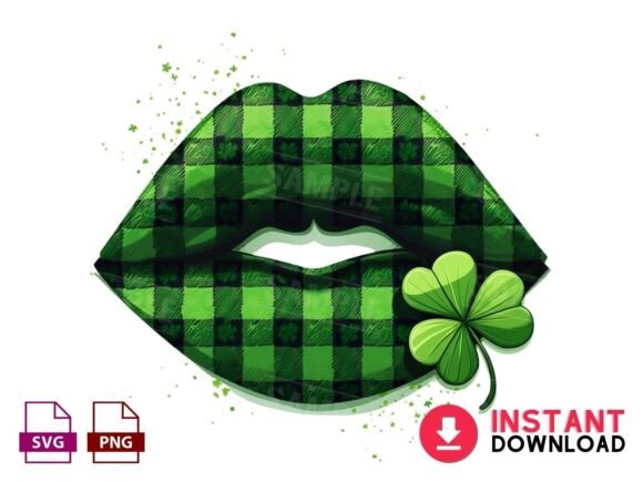 Green Lips St. Patrick's Day Clipart