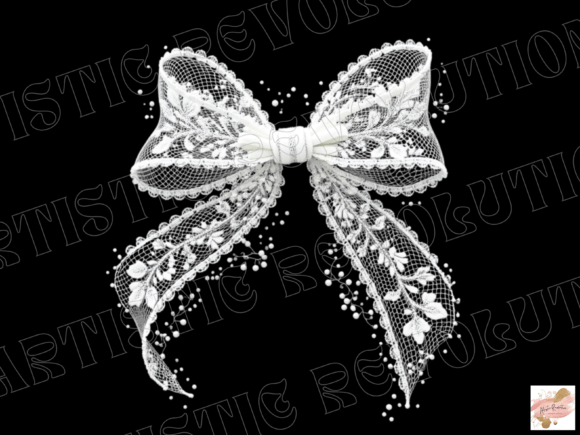 Lace Coquette Bow PNG White Lace Floral: A Versatile Design Element for Creatives and Businesses