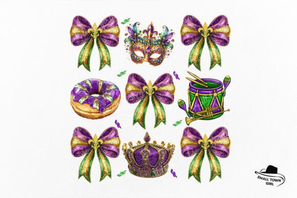 Mardi Gras Coquette Bow Kingcake Mask Style Guide