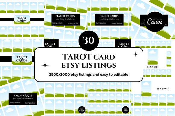 Mastering Visual Storytelling: The Art of the 30 Tarot Card Etsy Listings Mockup