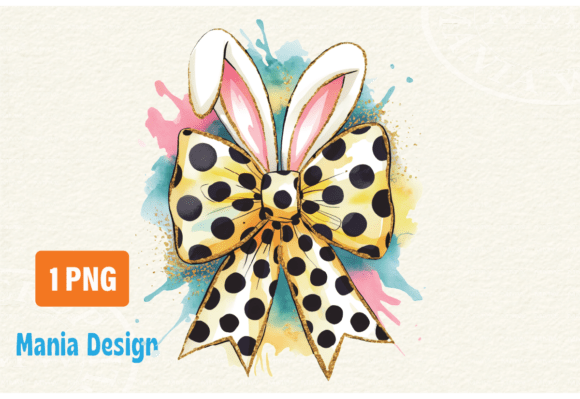 Polka Dot Easter Bow Bunny Coquette PNG: A Versatile Digital Asset for Seasonal and Niche Design Projects
