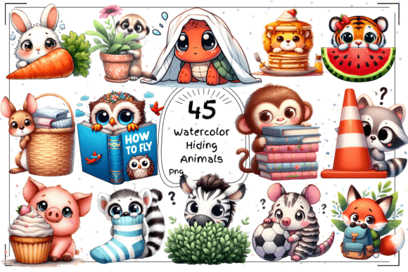 The Quiet Charm of 45 Whimsical Watercolor Hiding Animals and the Art of Discovery