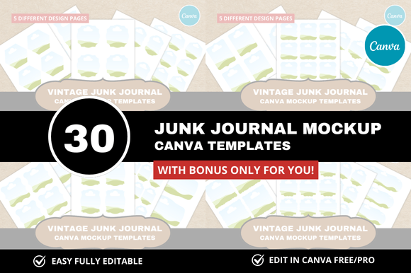 Unlock Your Creativity with the 30 Vintage Junk Journal Template Bonus