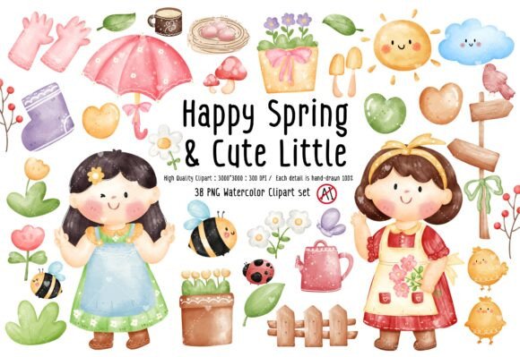 Watercolor Happy Spring: A Playful & Whimsical Font