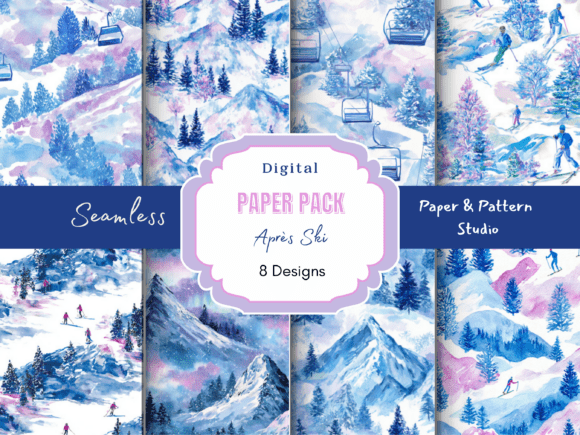 Winter Watercolor Mountain Ski Paper: A Unique Blend of Art and Adventure